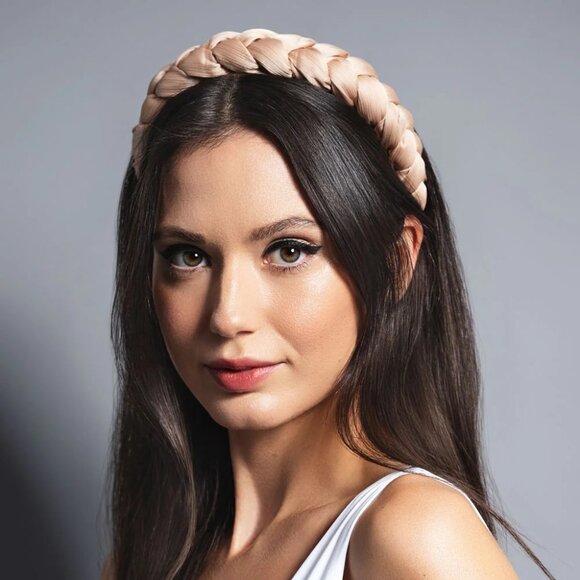 NWT The Hair Edit Tressé Champagne Braided Fabric Headband - Picture 3 of 11
